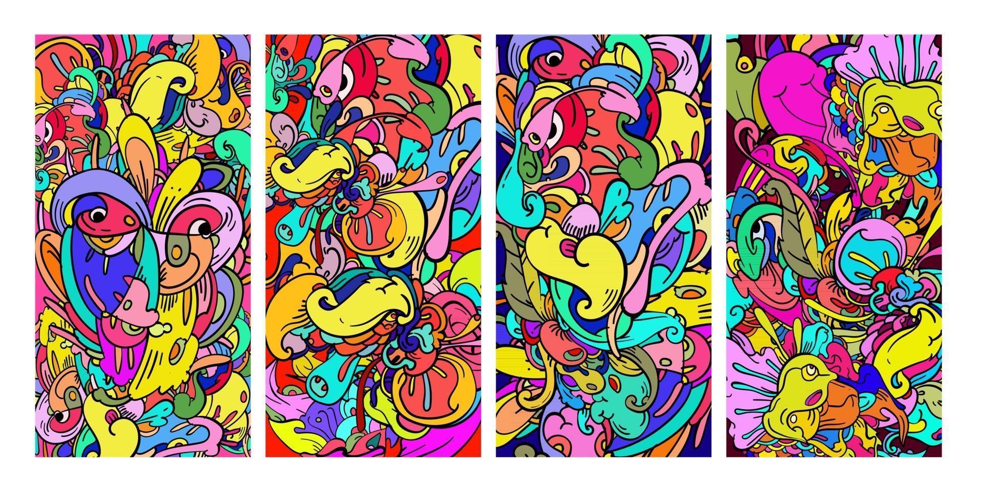 Vector colorful abstract doodle