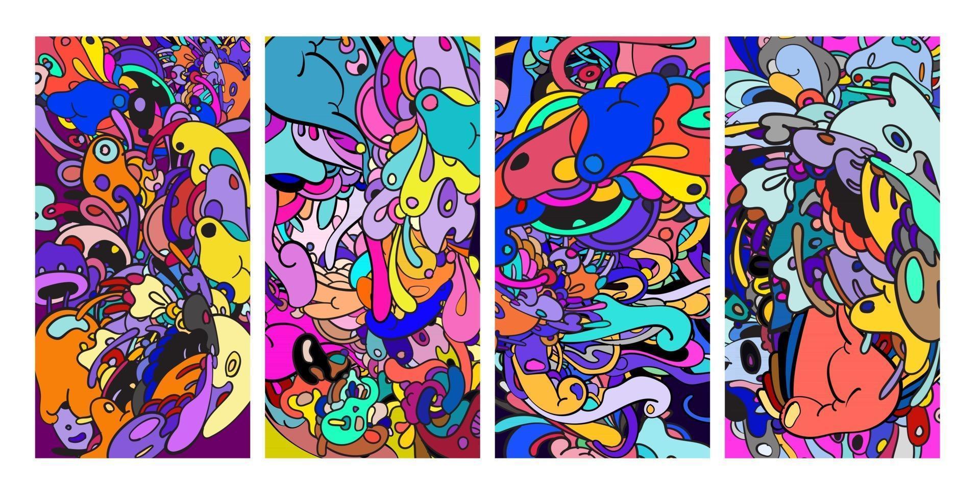 Vector colorful abstract doodle