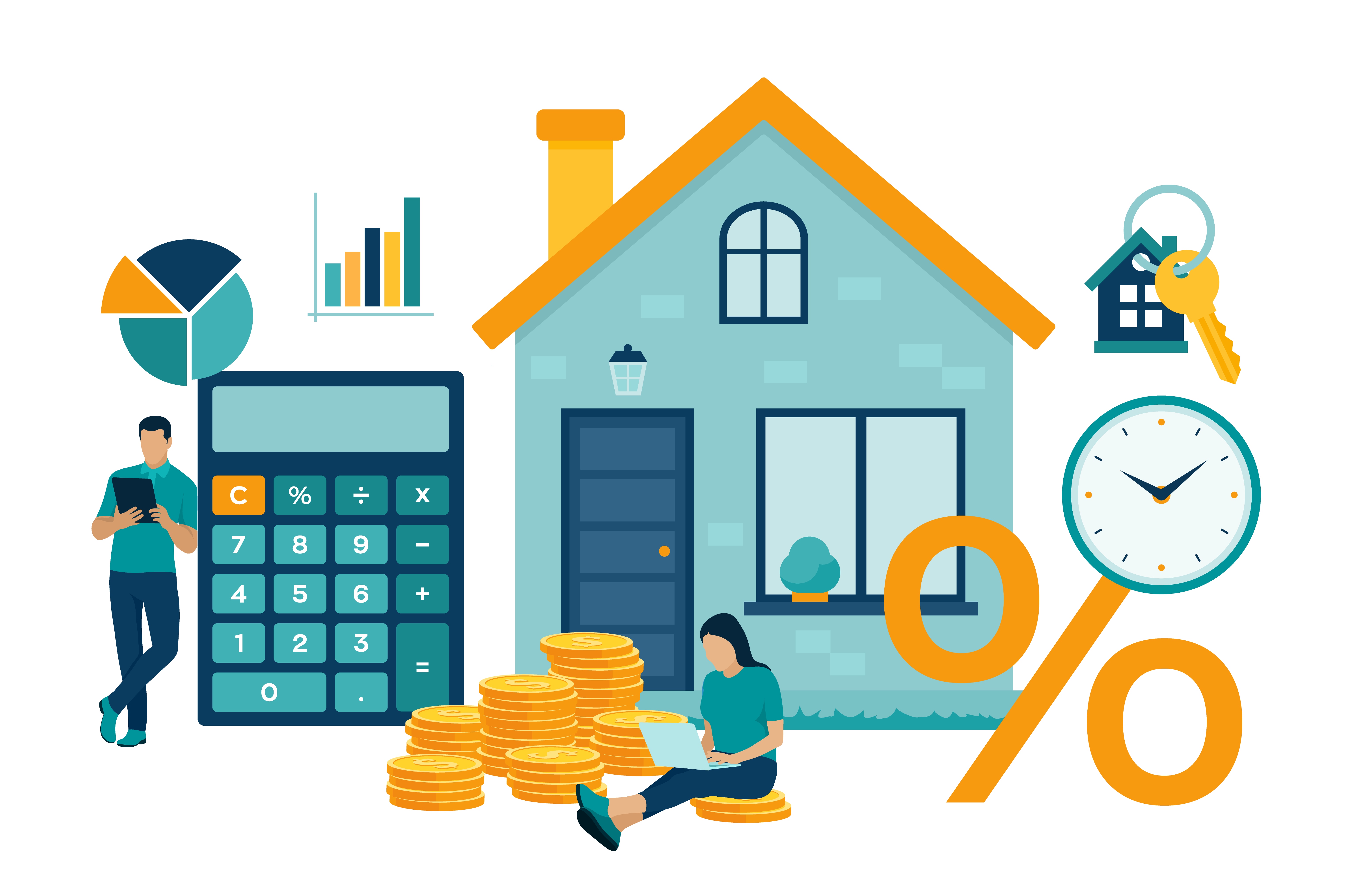 Mortgage concept. House loan or money investment to real estate