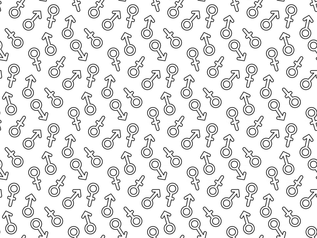 Seamless repeating pattern with male and female gender relations. vector