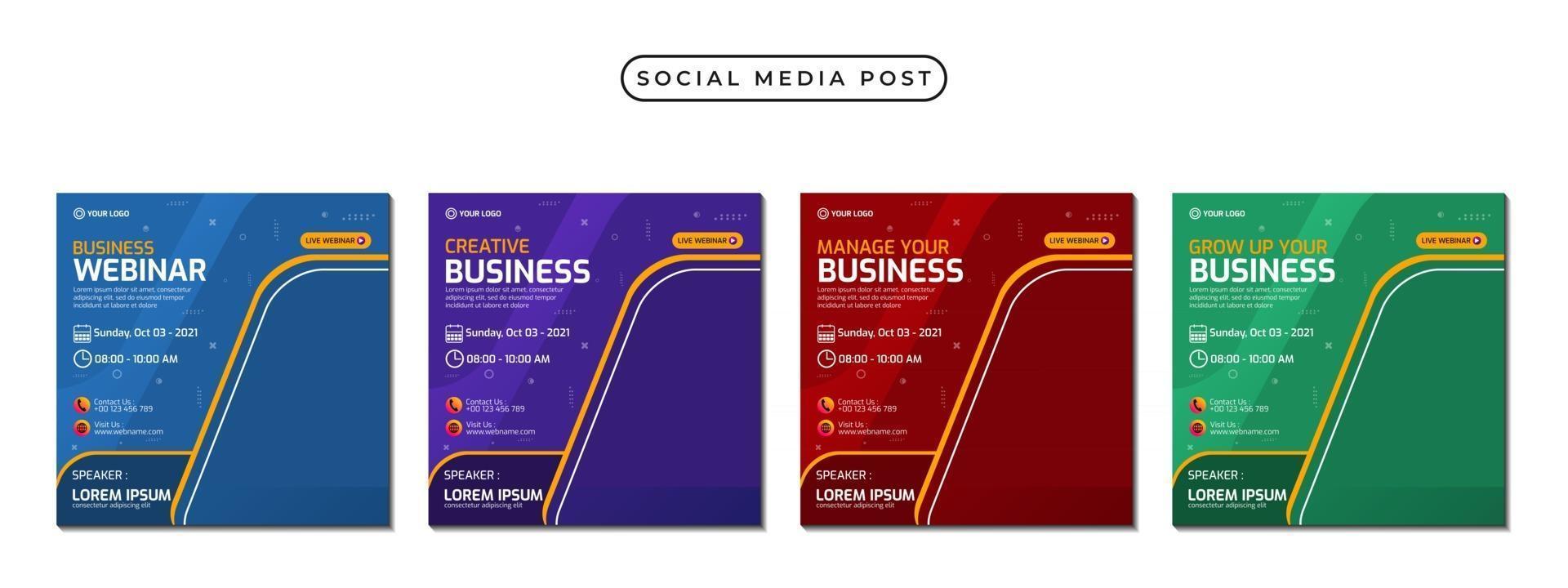 Collection of social media post banner templates vector