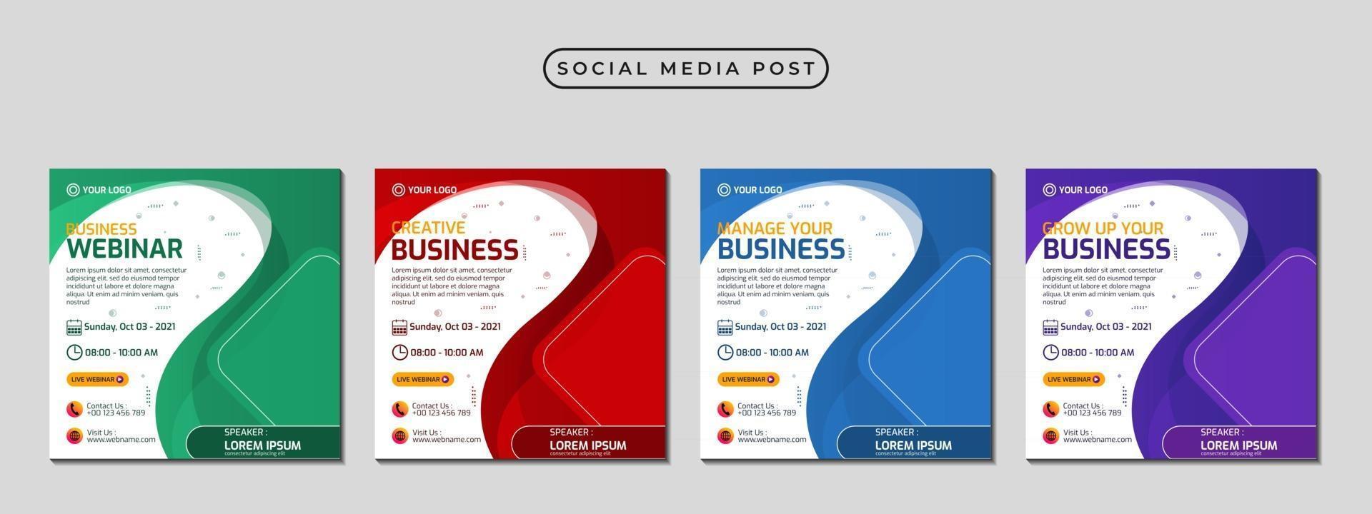 Collection of social media post banner templates vector