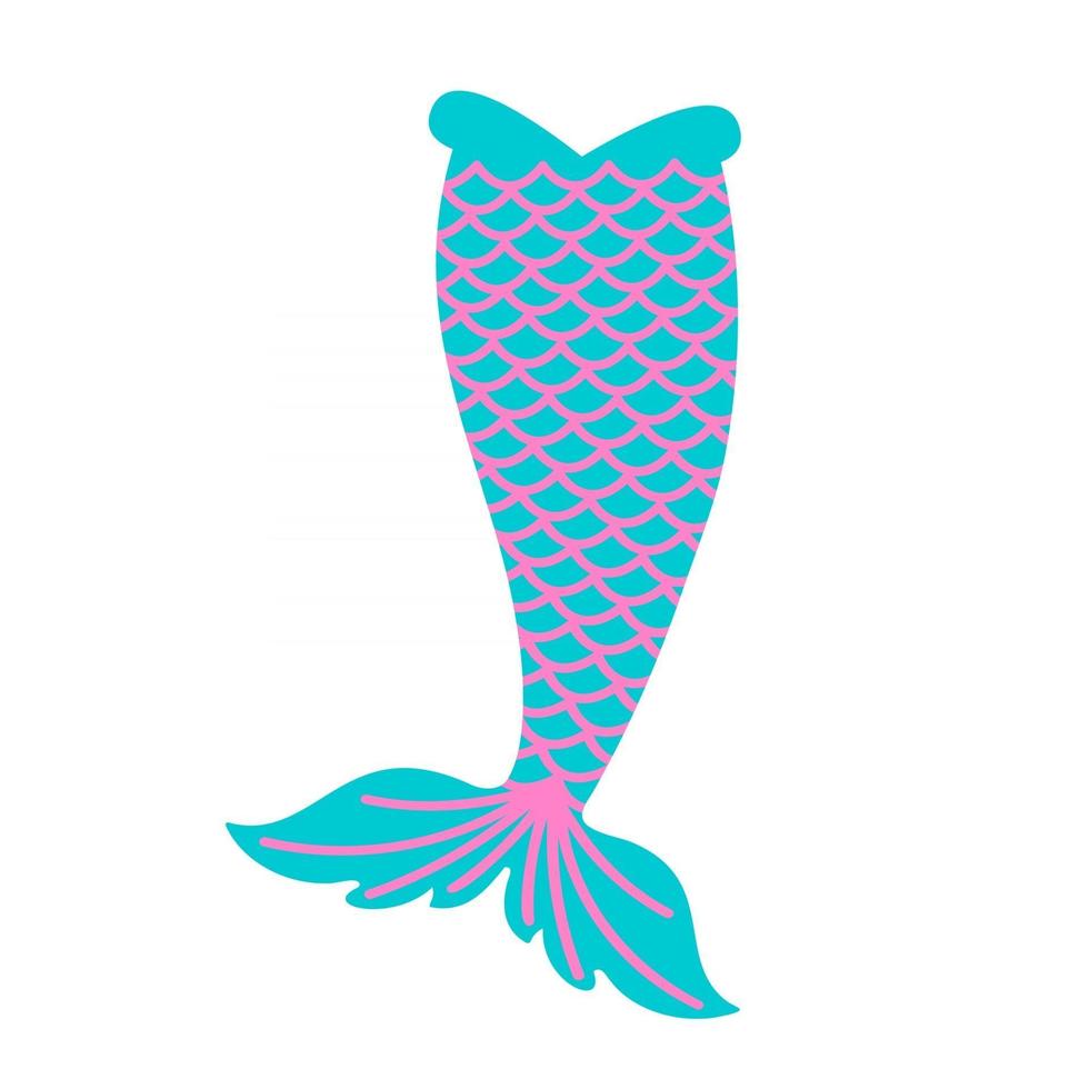Blue mermaid tail with pink squama vector
