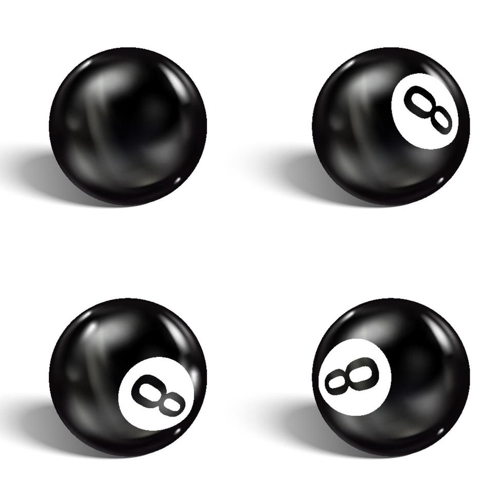 Set of realistic 8 ball Isolated on a white background vector