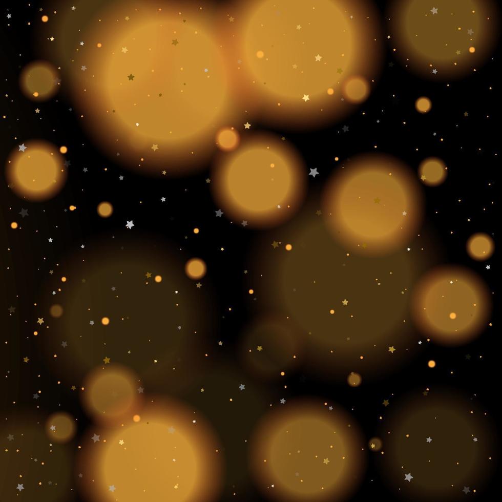 bokeh dorado brillante estrellas doradas y plateadas brillantes vector