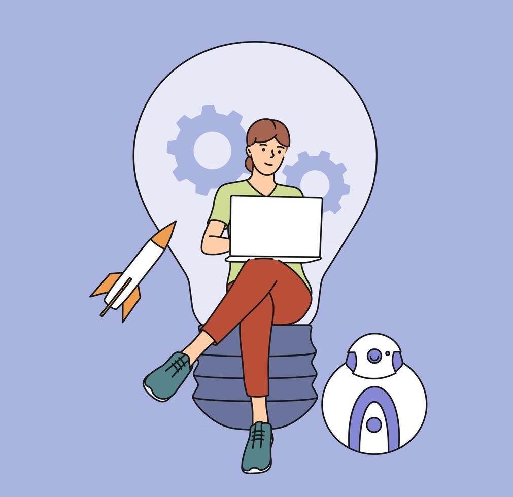 Innovation creative idea smart worker education vector