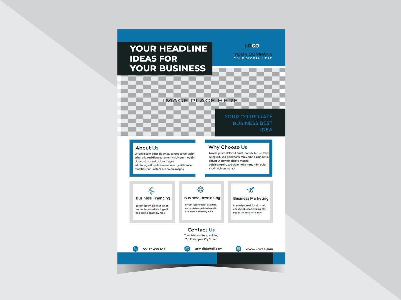 Corporate Multipurpose Business Flyer Design Template vector
