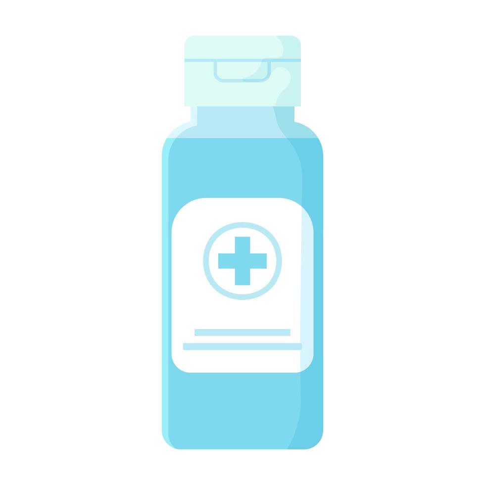 antibacterial antiseptic in blue bottle. Covid-19 sanitary, sanitizer vector