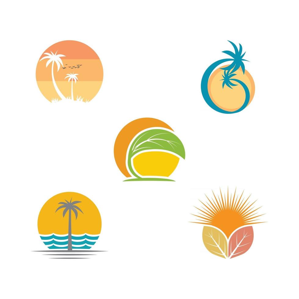 diseño de plantilla de logotipo de icono de ilustración de vector de sol