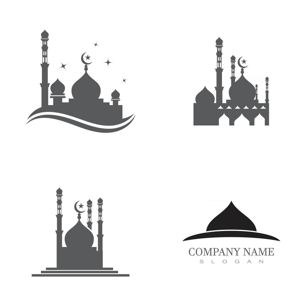 mezquita, logotipo, plantilla, vector, símbolo, ilustración, diseño vector