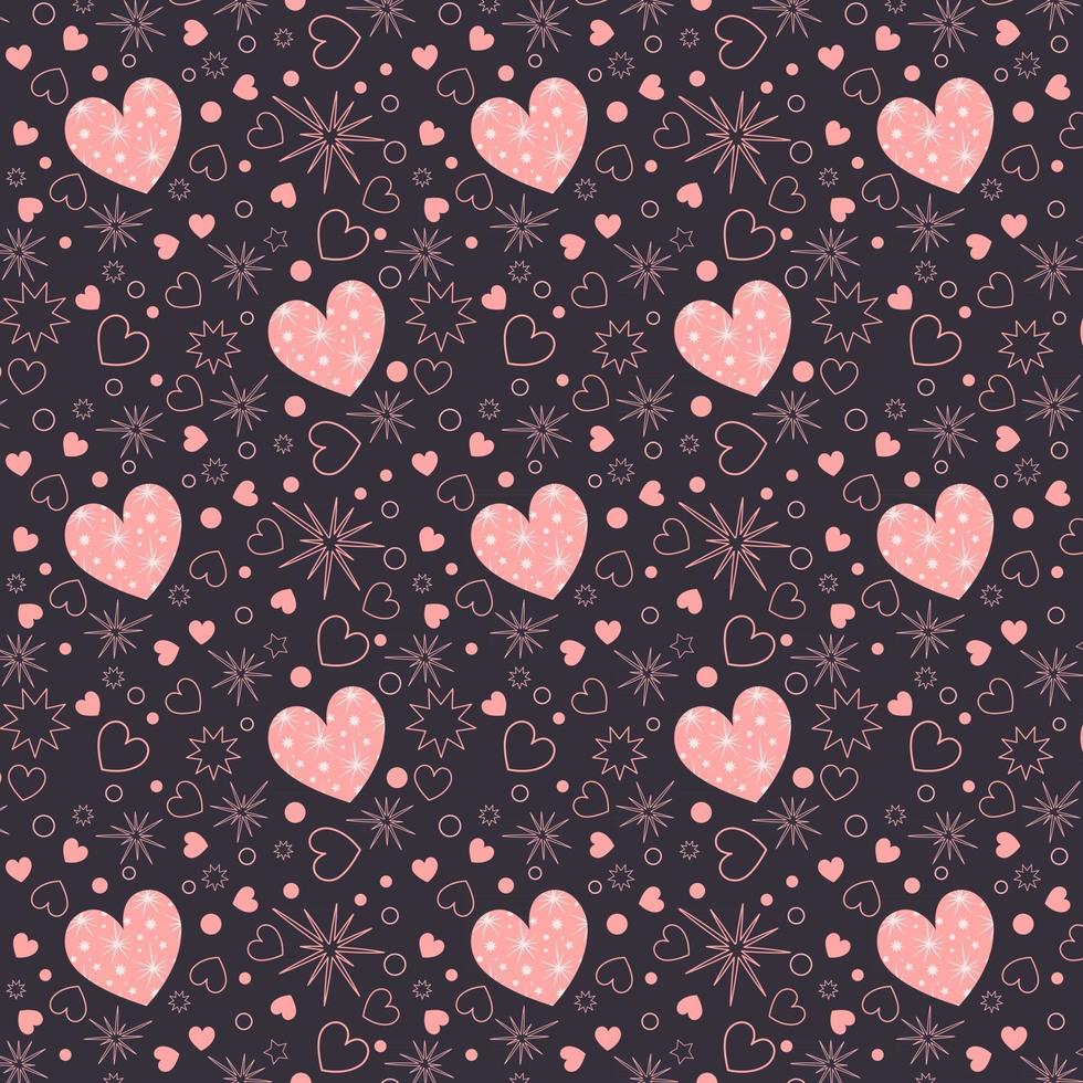 Valentine day of seamless patterns and decorative elements vector