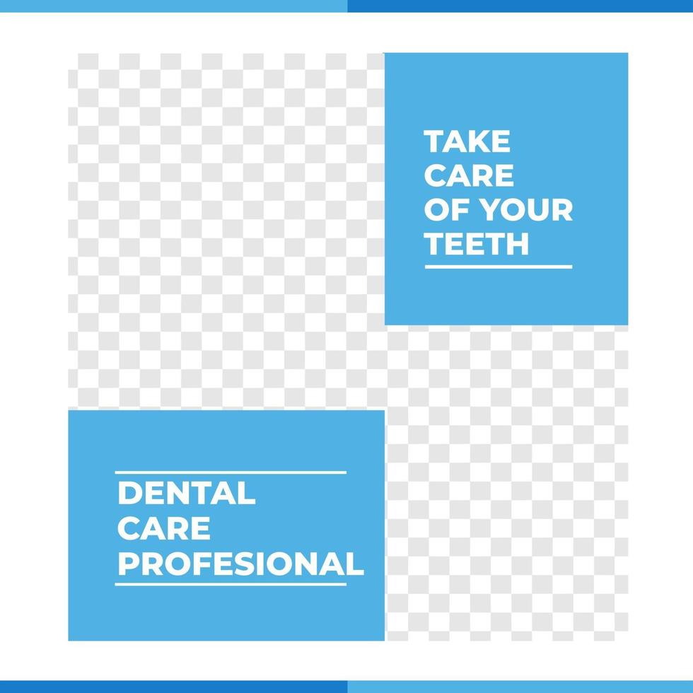 cartel de cuidado de los dientes dentales en las redes sociales vector