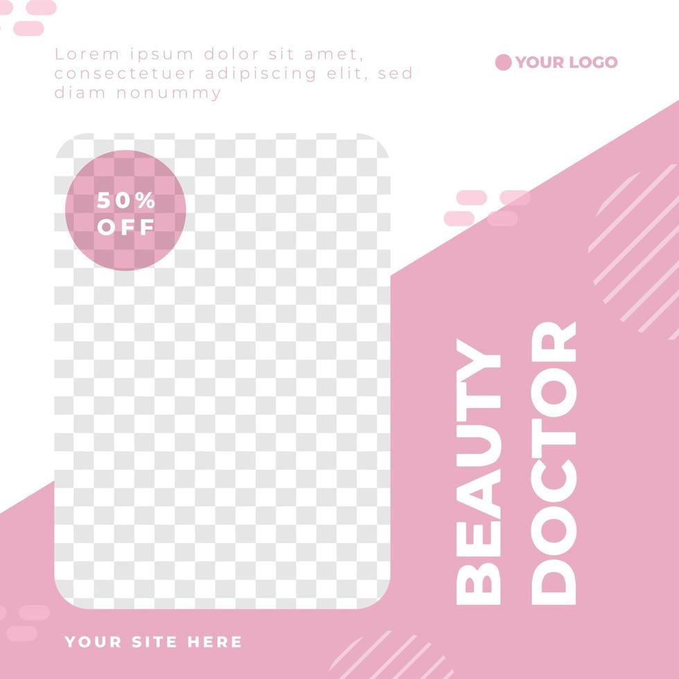 Beauty Clinic service sale discount social media post modern minimalis vector