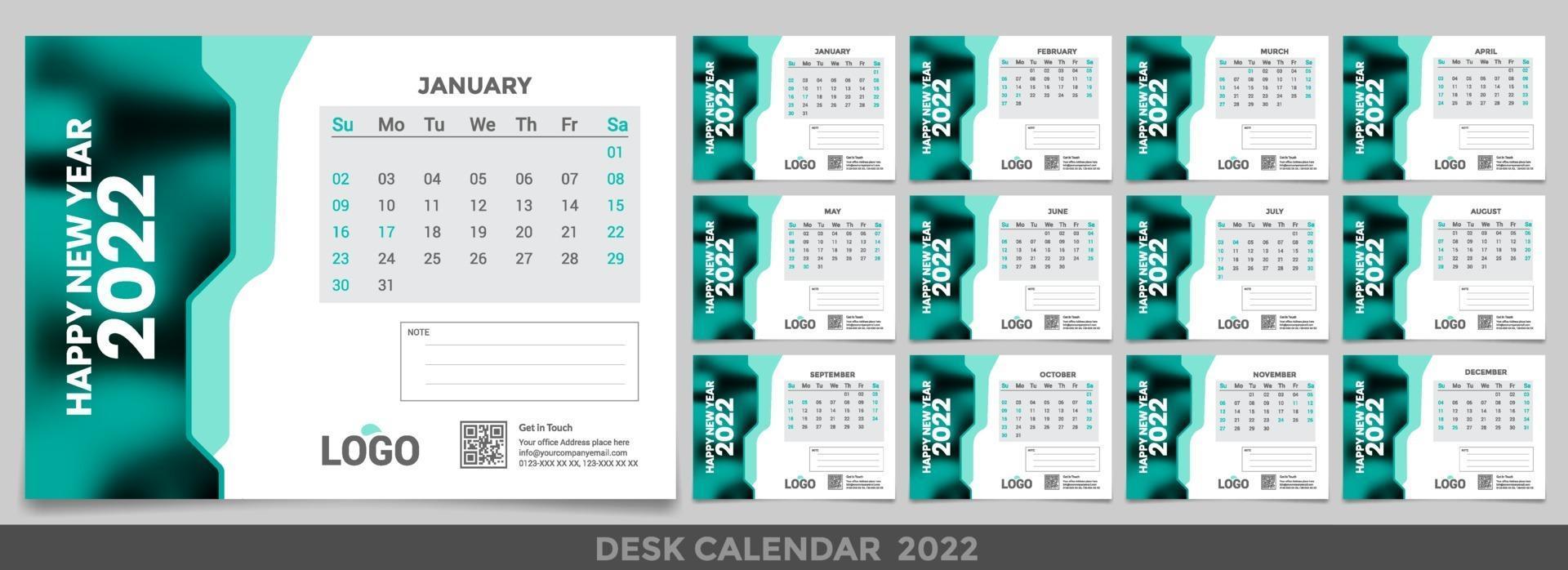 Desk calendar 2022 planner corporate template design set 2971466 Vector Art at Vecteezy