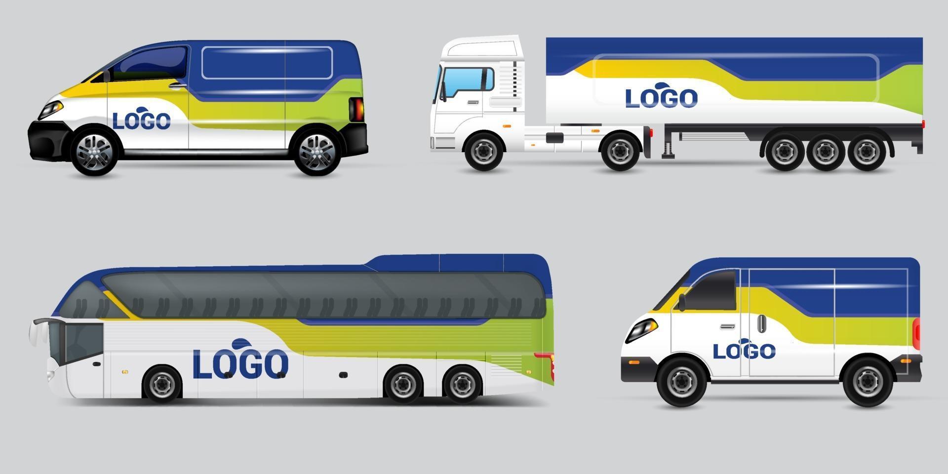 Free Vector car identity template design set.