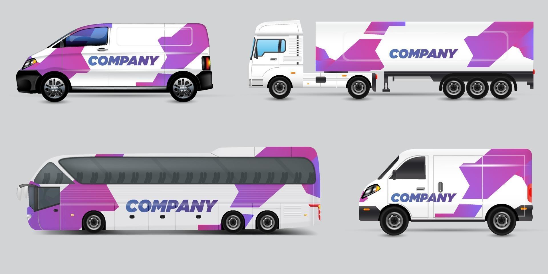 Free Vector car identity template design set.