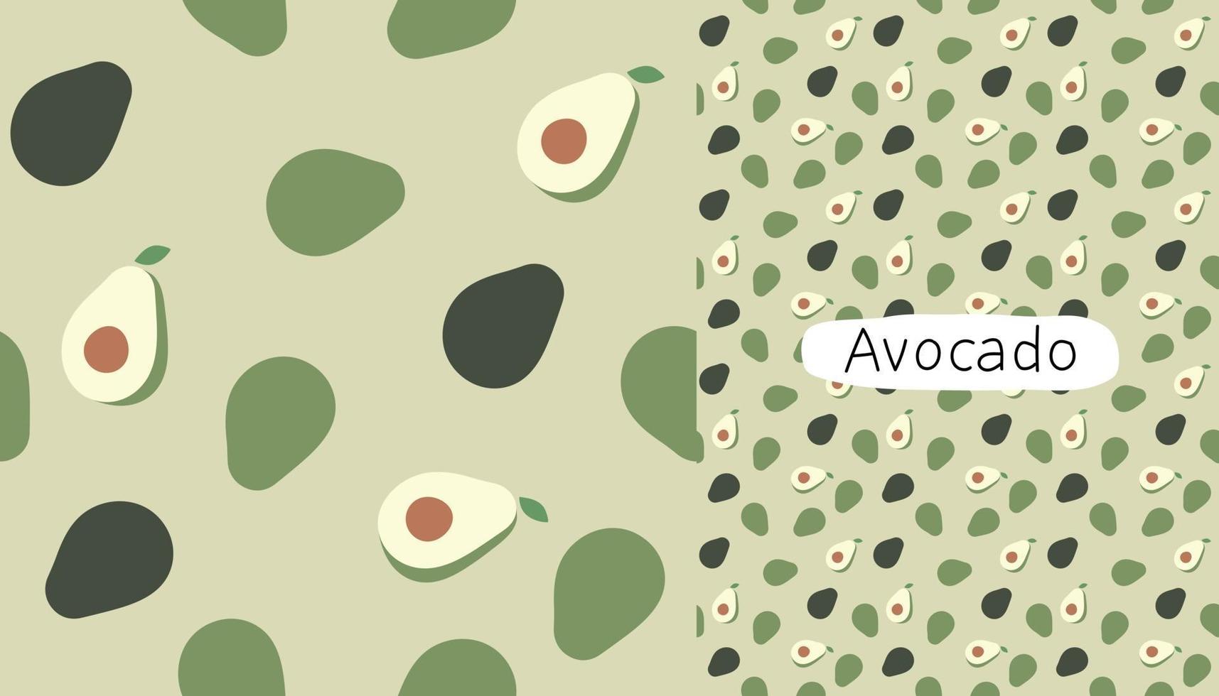 Avocado seamless pattern design template. vector
