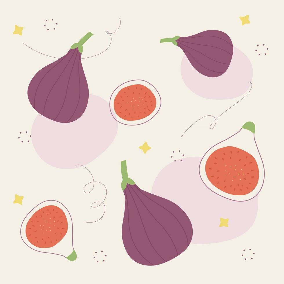 Background design with simple figs arranged randomly vector