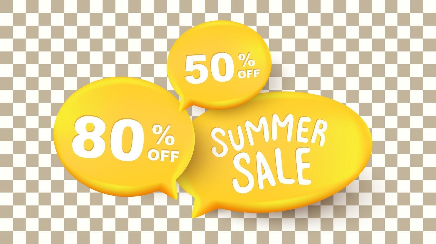 Summer sale background layout banners with Speak bubble text vector