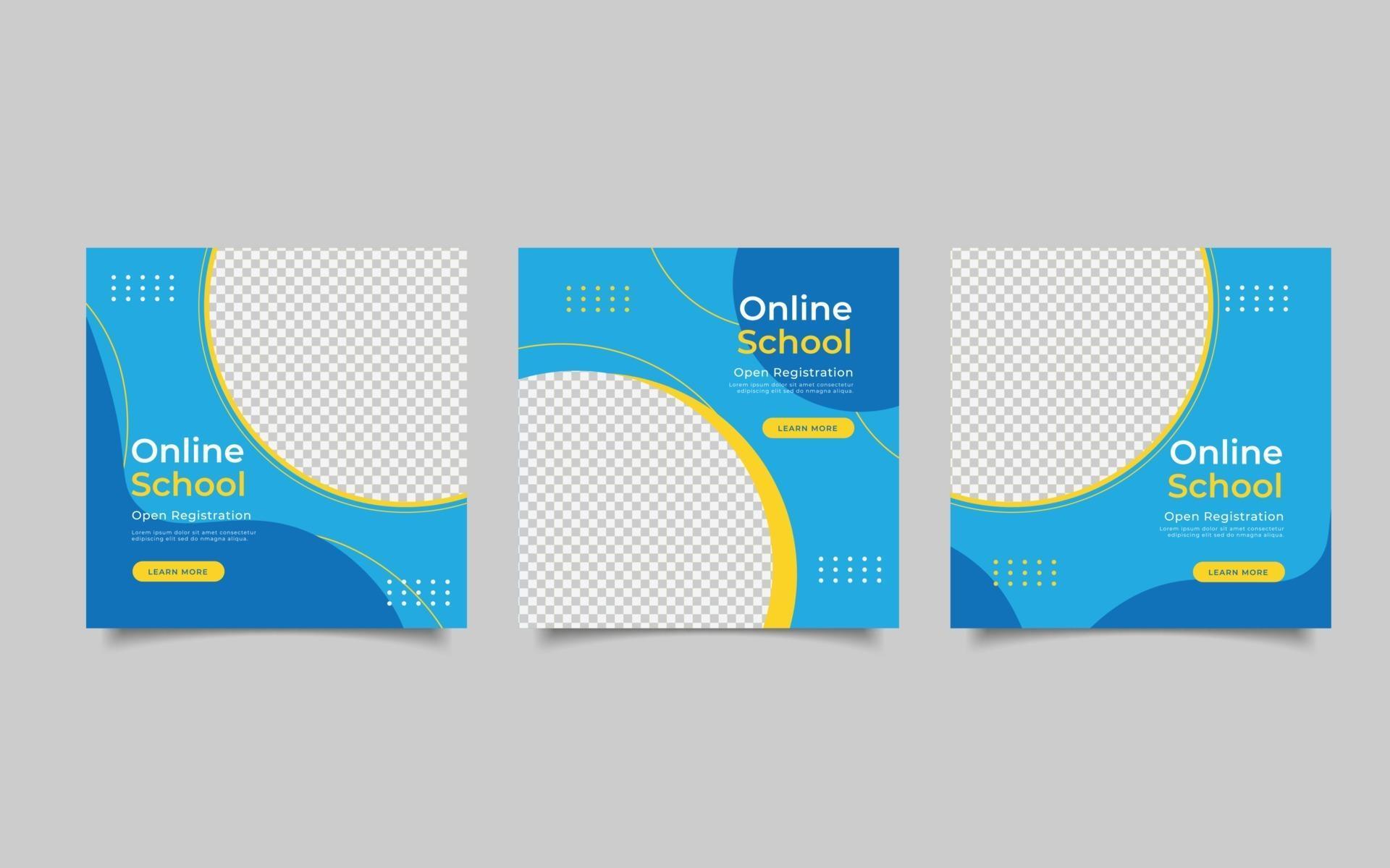 Template social media post open registration online school 2971548