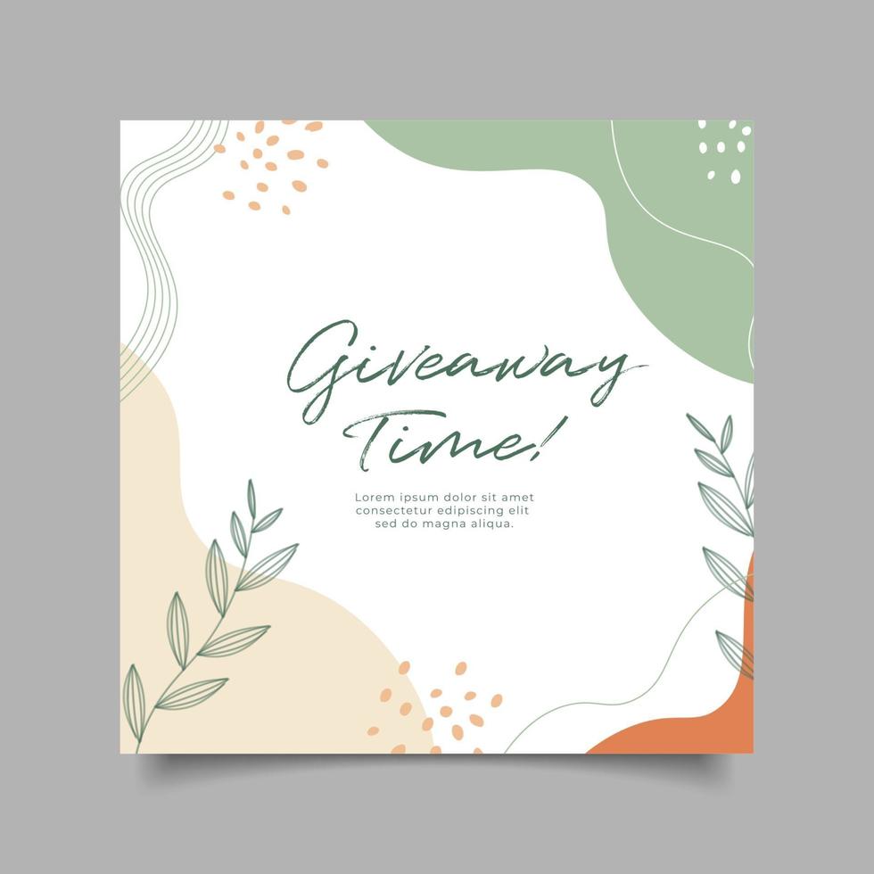 Template social media post giveaway time hand draw vector