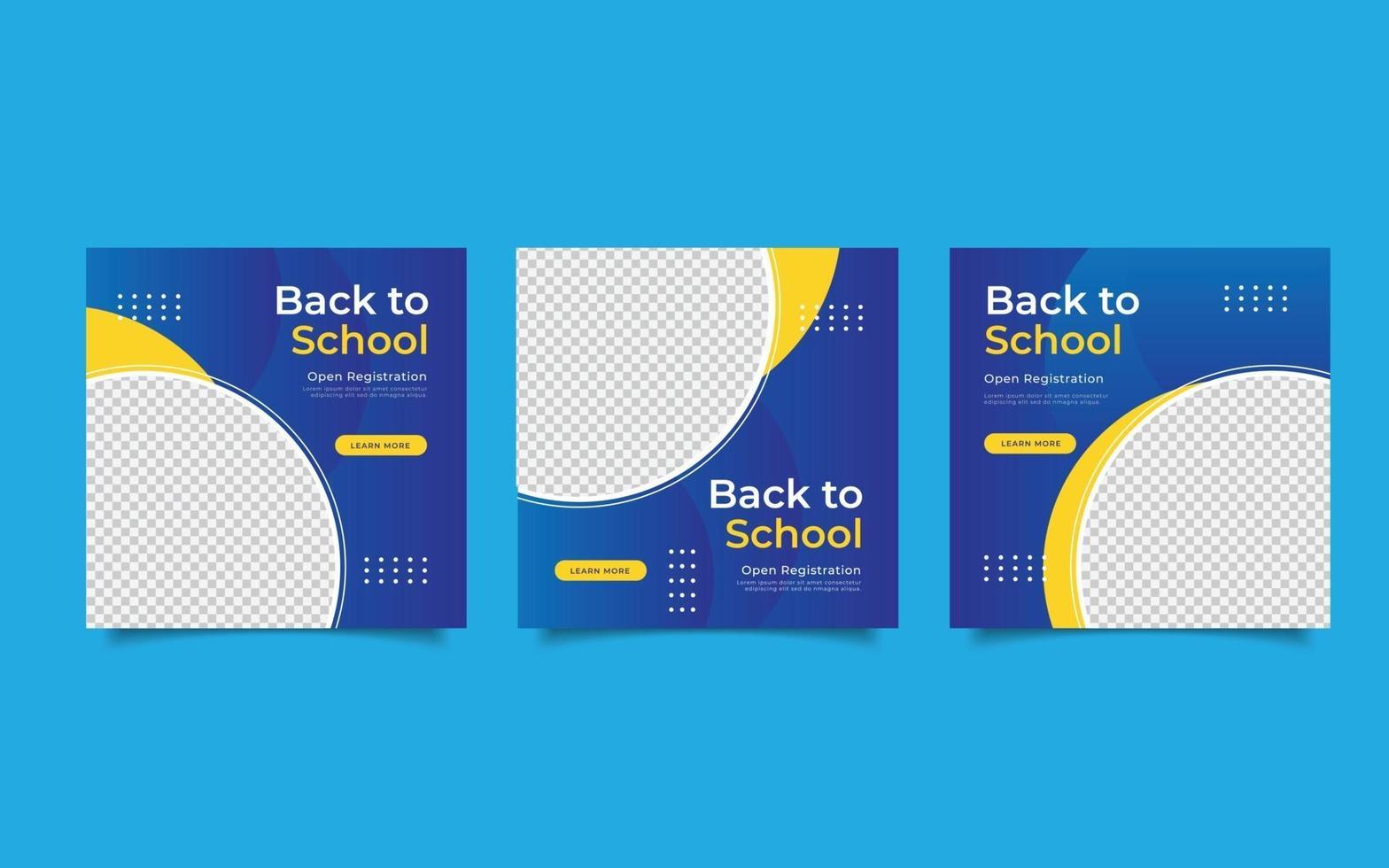 Template social media post back to school vector