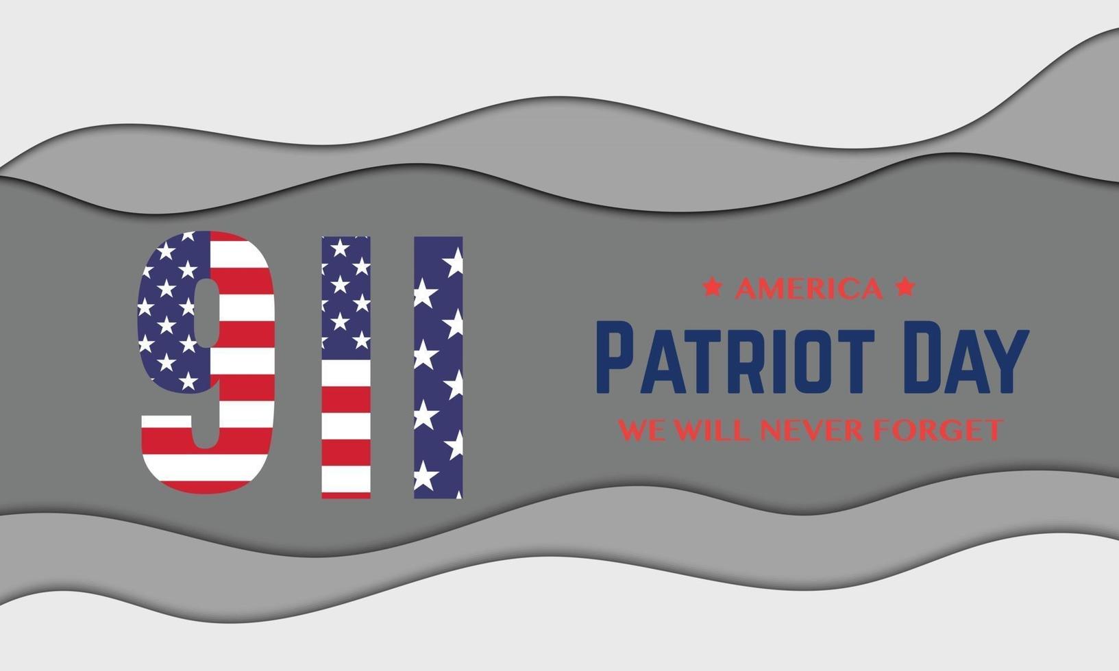 9 11 America Patriot Day Papercut vector