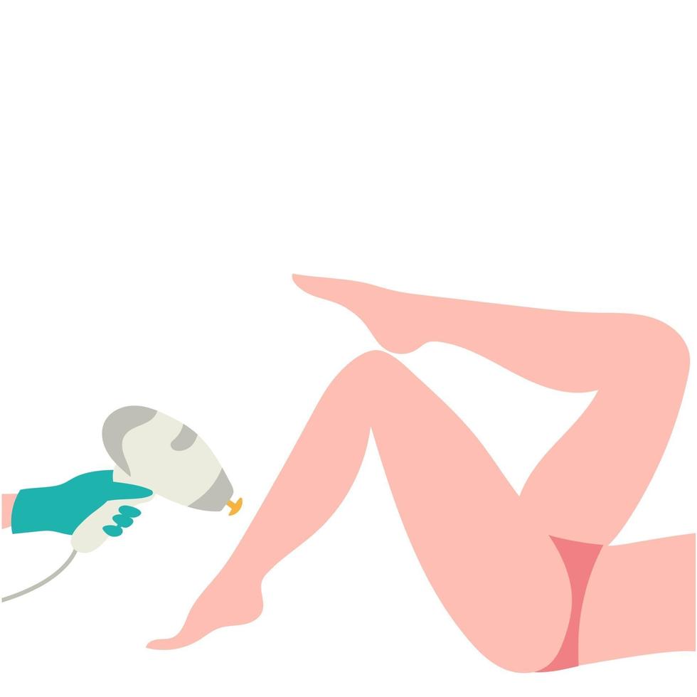 Laser hair removal for legs concept. Vector illustration