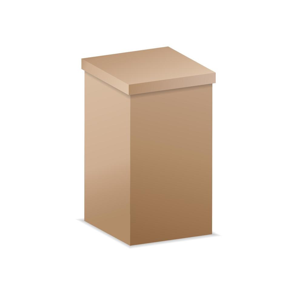 ilustración vectorial. caja de cartón 3d realista. maqueta para desi vector
