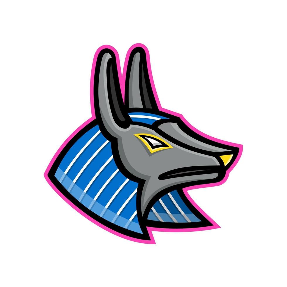 egyptian animal god anubis mascot retro vector