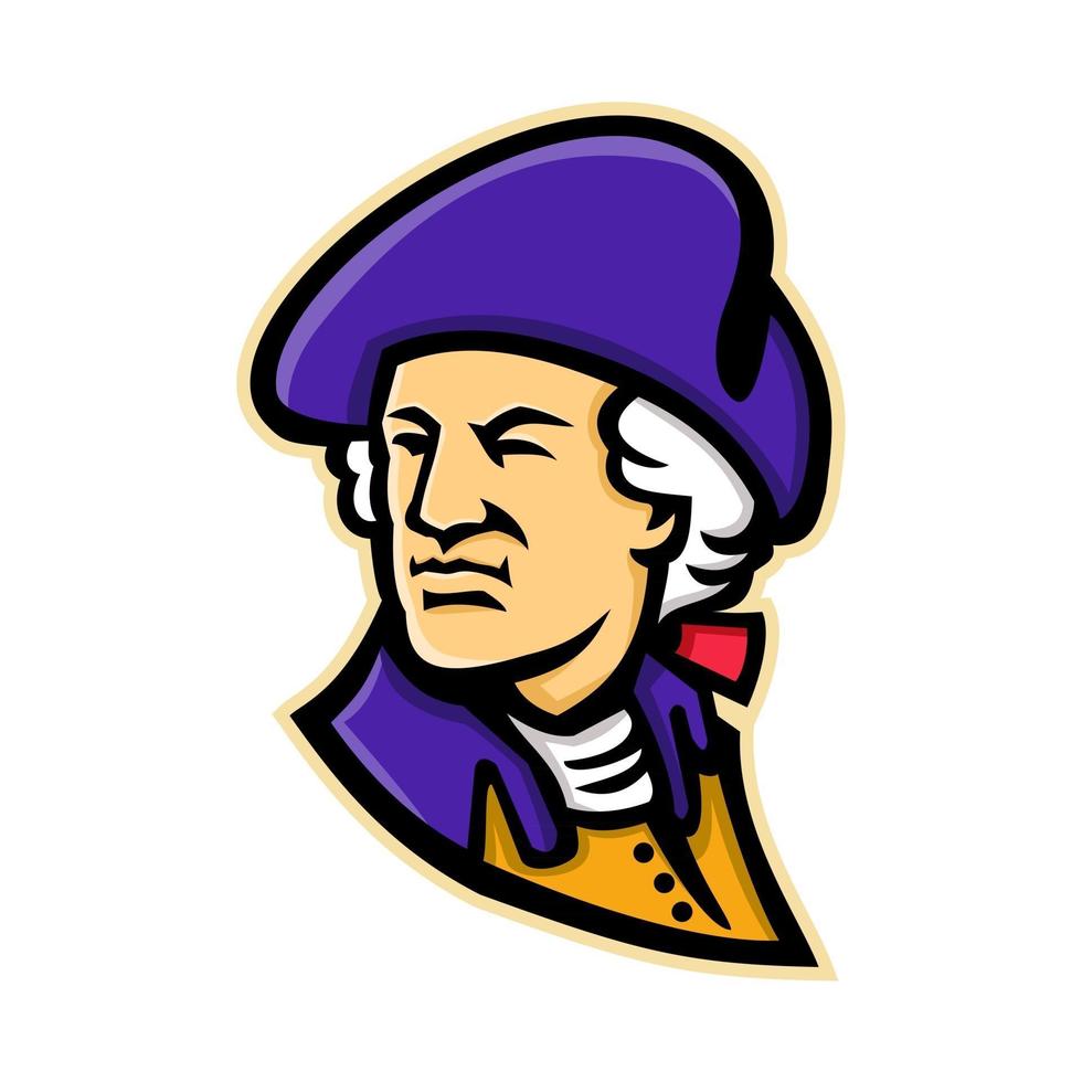 george washington head mascot retro vector