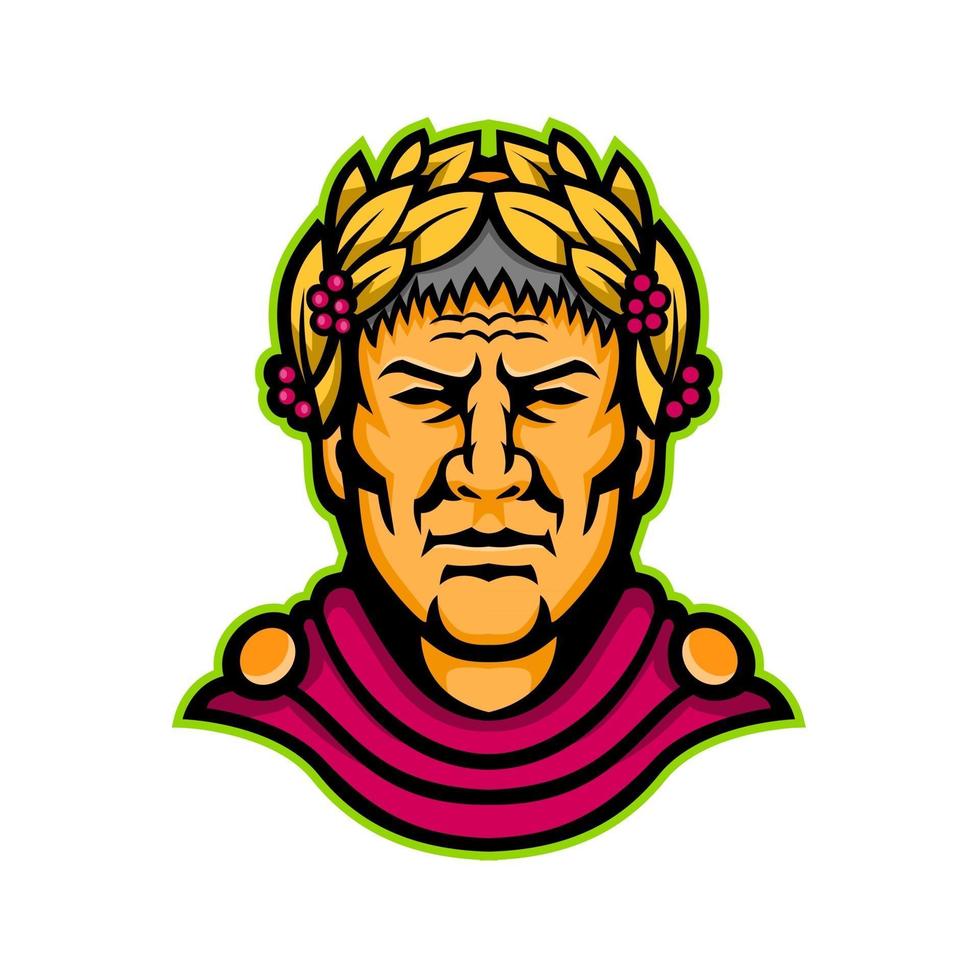 julius caesar head mascot retro vector