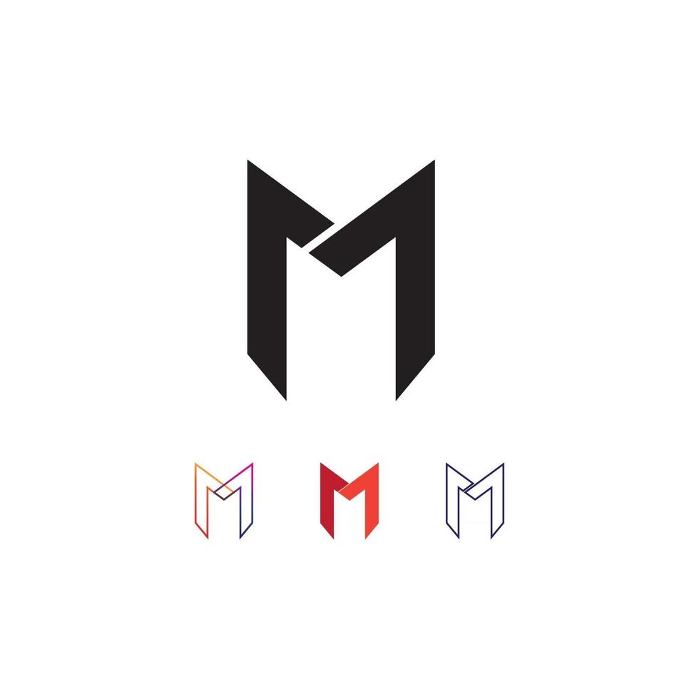M Letter Logo Template m font  logo design for business set logo vector