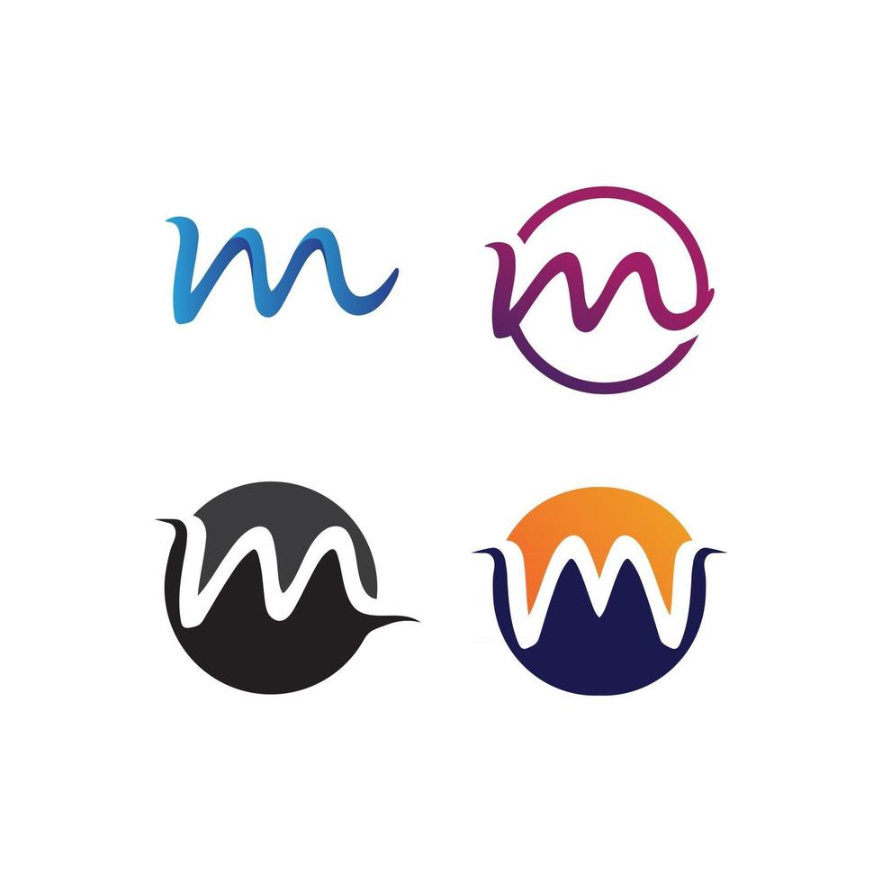 M Letter Logo Template Font Identity and business logo design vector