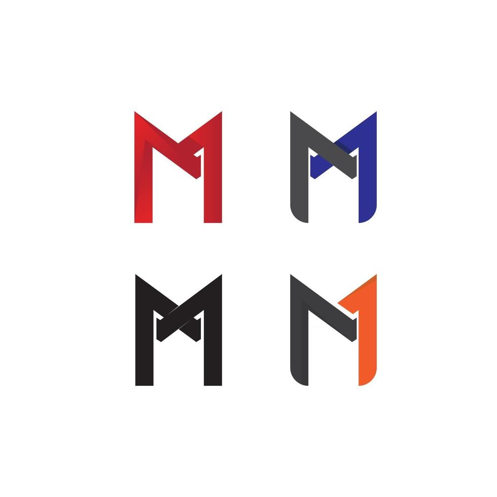 M Letter Logo Template m font  logo design for business set logo vector