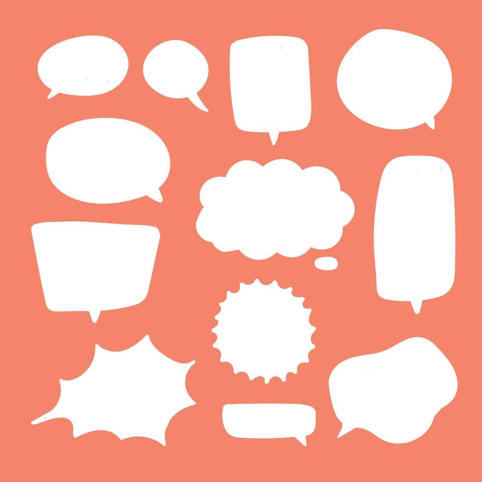 Blank white speech bubbles. Thinking balloon talks. vector