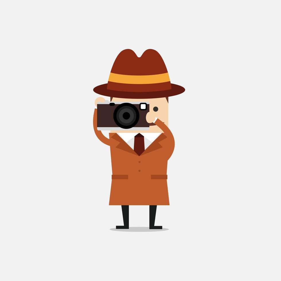 detective con cámara. espías detectives. vector