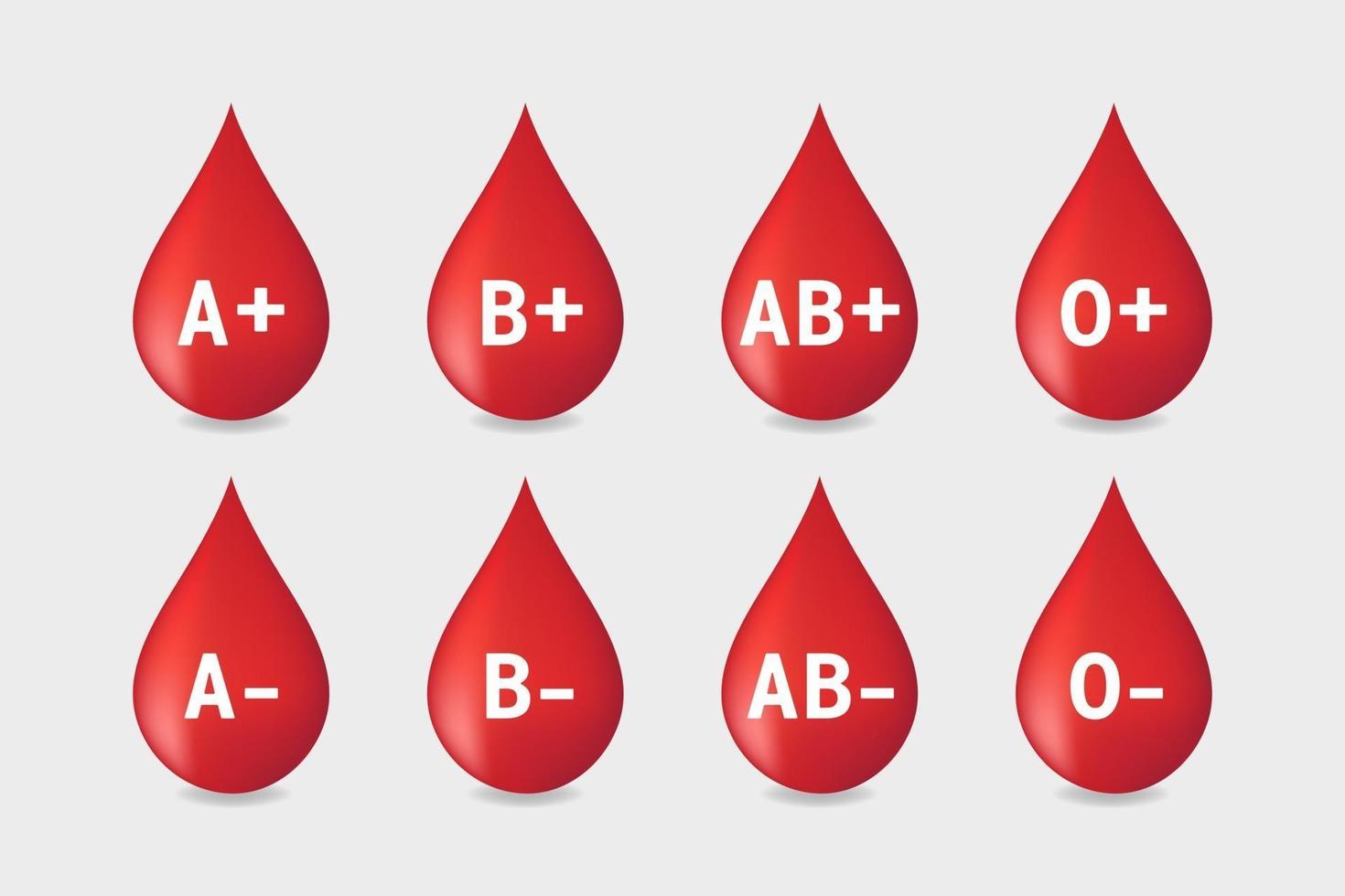 Blood type set on white background. vector