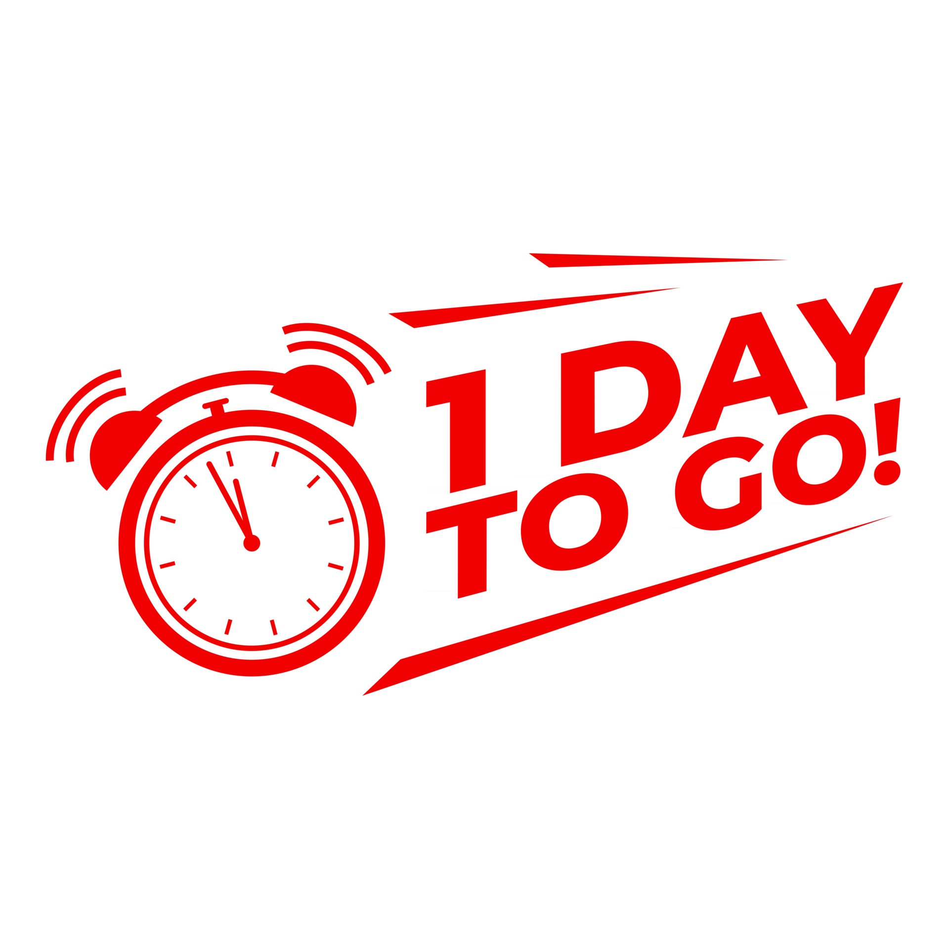 1 day to go with alarm clock, Sale promotion campaign countdown