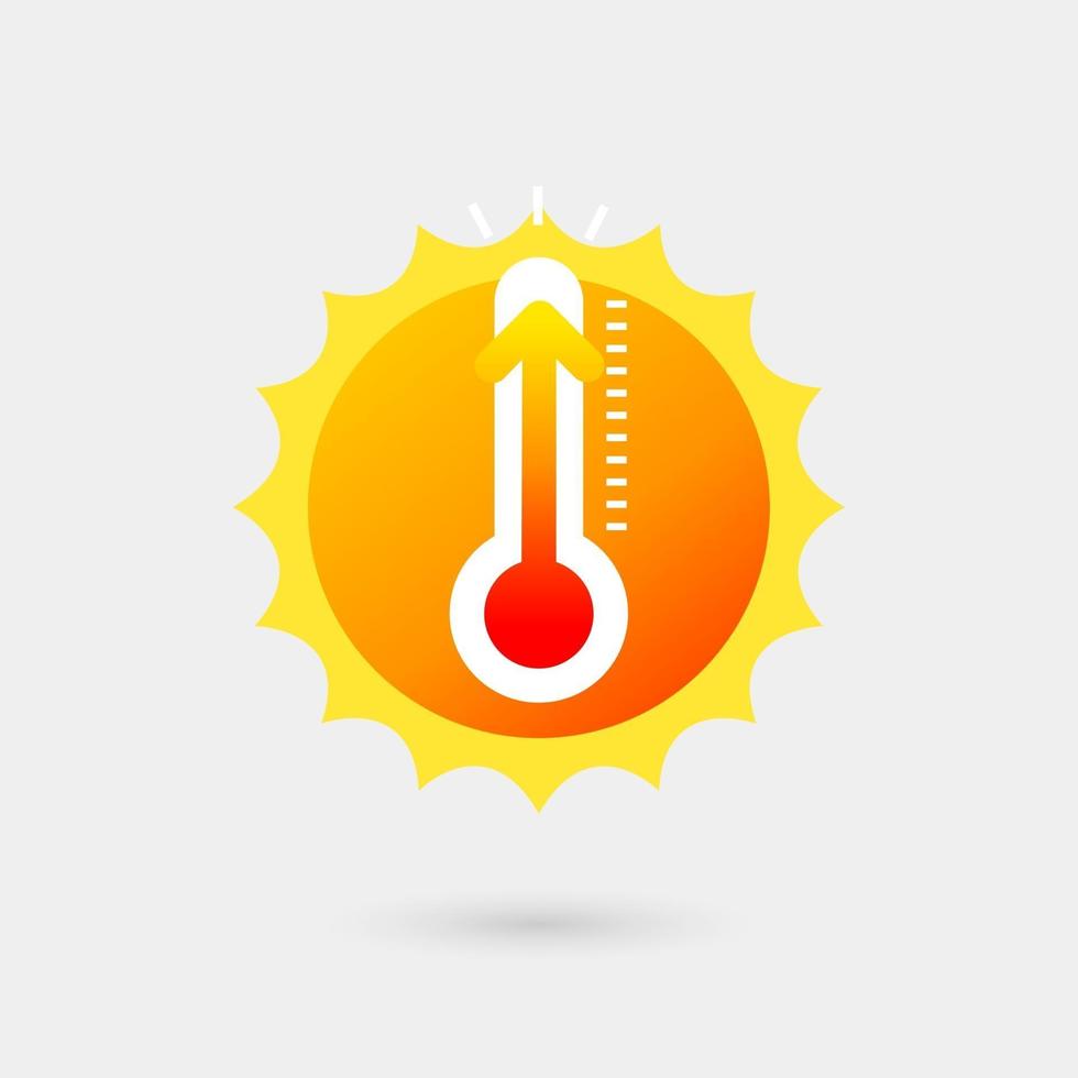Sun with thermometer. vector