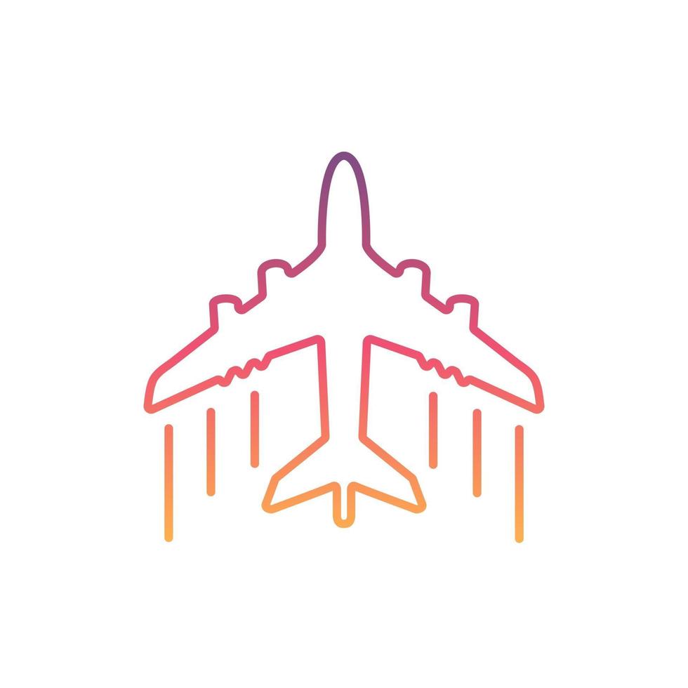 colorido icono de línea de avión. vector