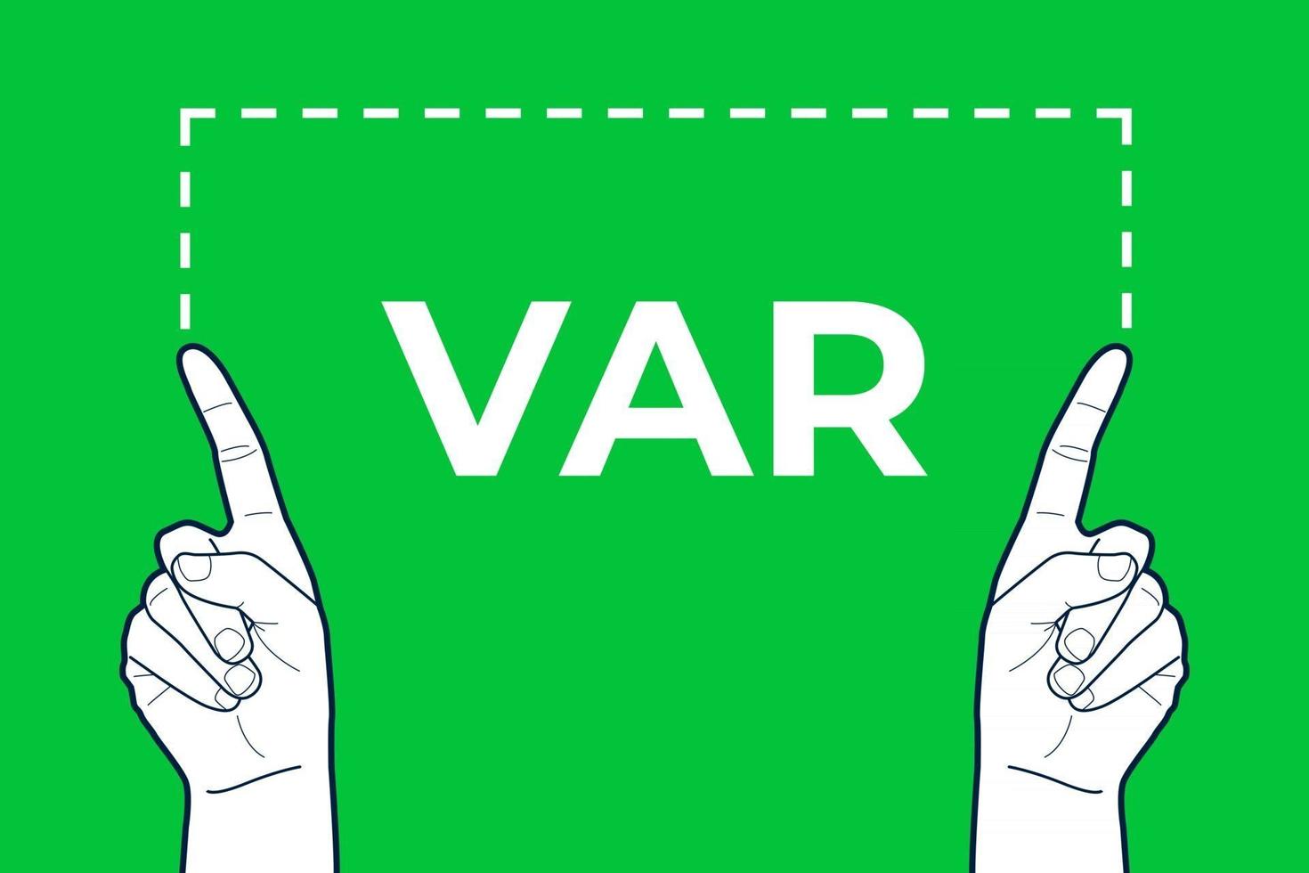 VAR referee hands sign. vector