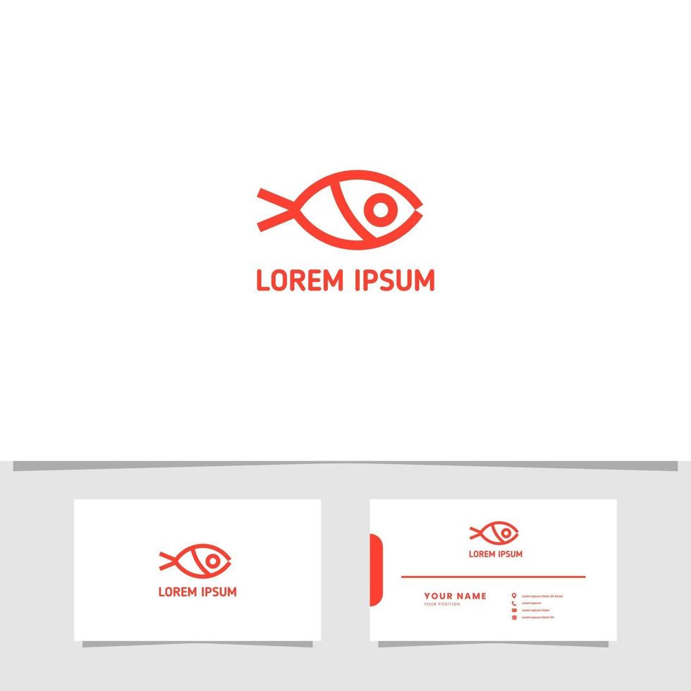 Simple and Minimalist Line Little Fish Logo vector