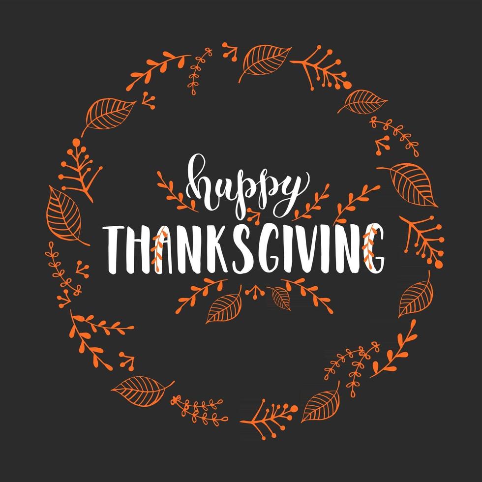 Celebration lettering calligraphy - Happy Thanksgiving. vector