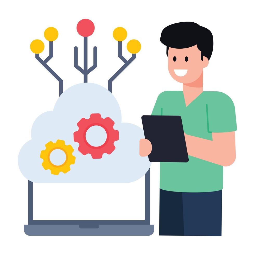 configuraciones y ajustes de la nube vector