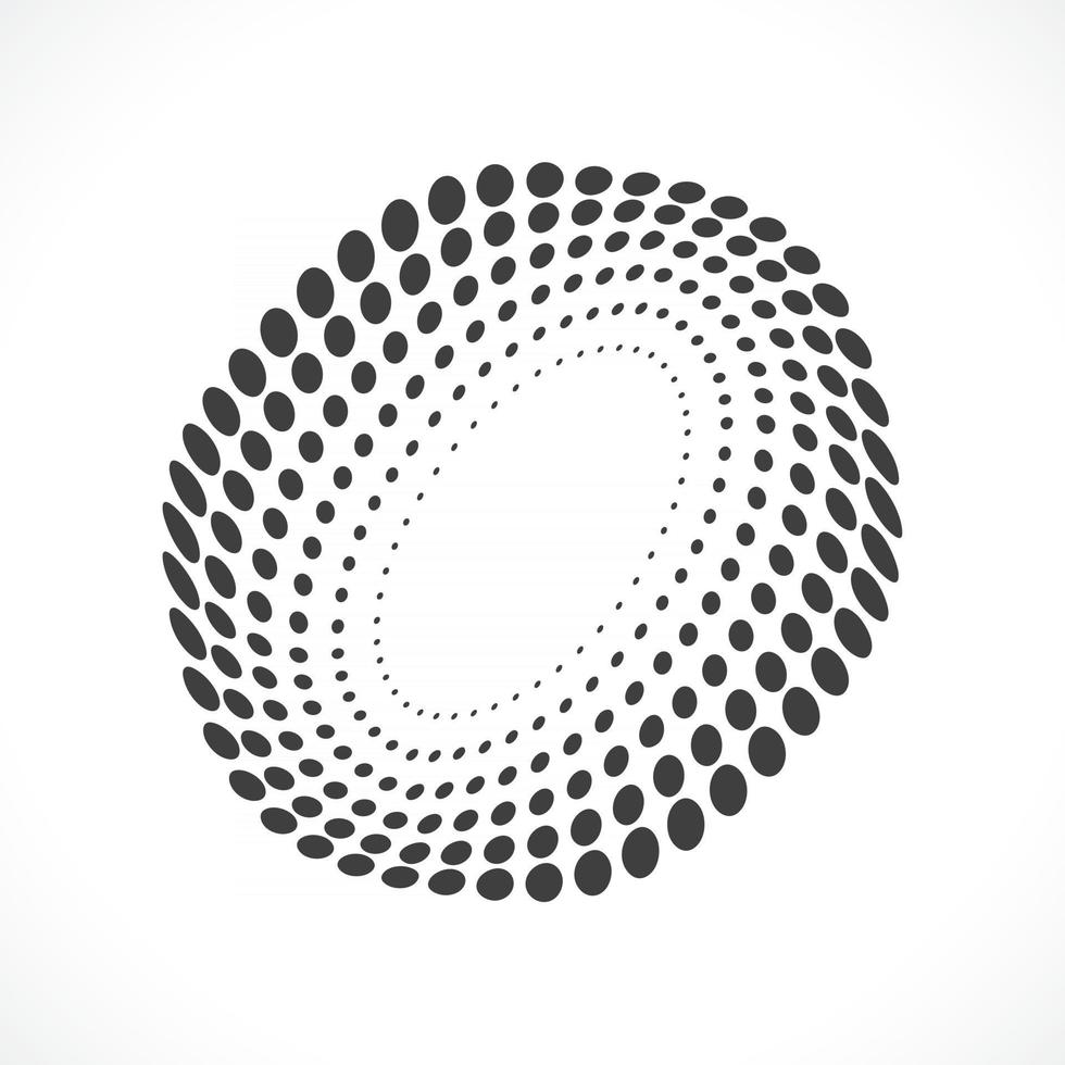 Abstract vector circle frame halftone dots logo emblem design.