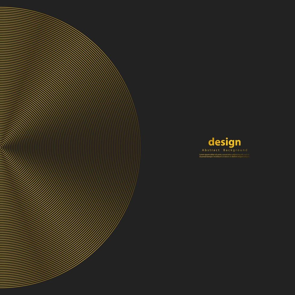 Concentric circle element. Gold luxurious color ring. Gold sound wave vector