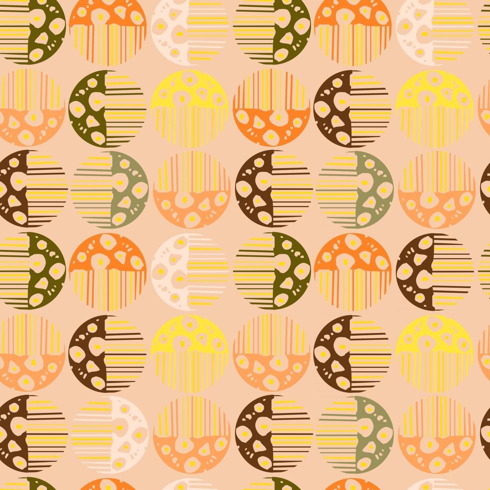Vector seamless background with hand drawn abstract round elements