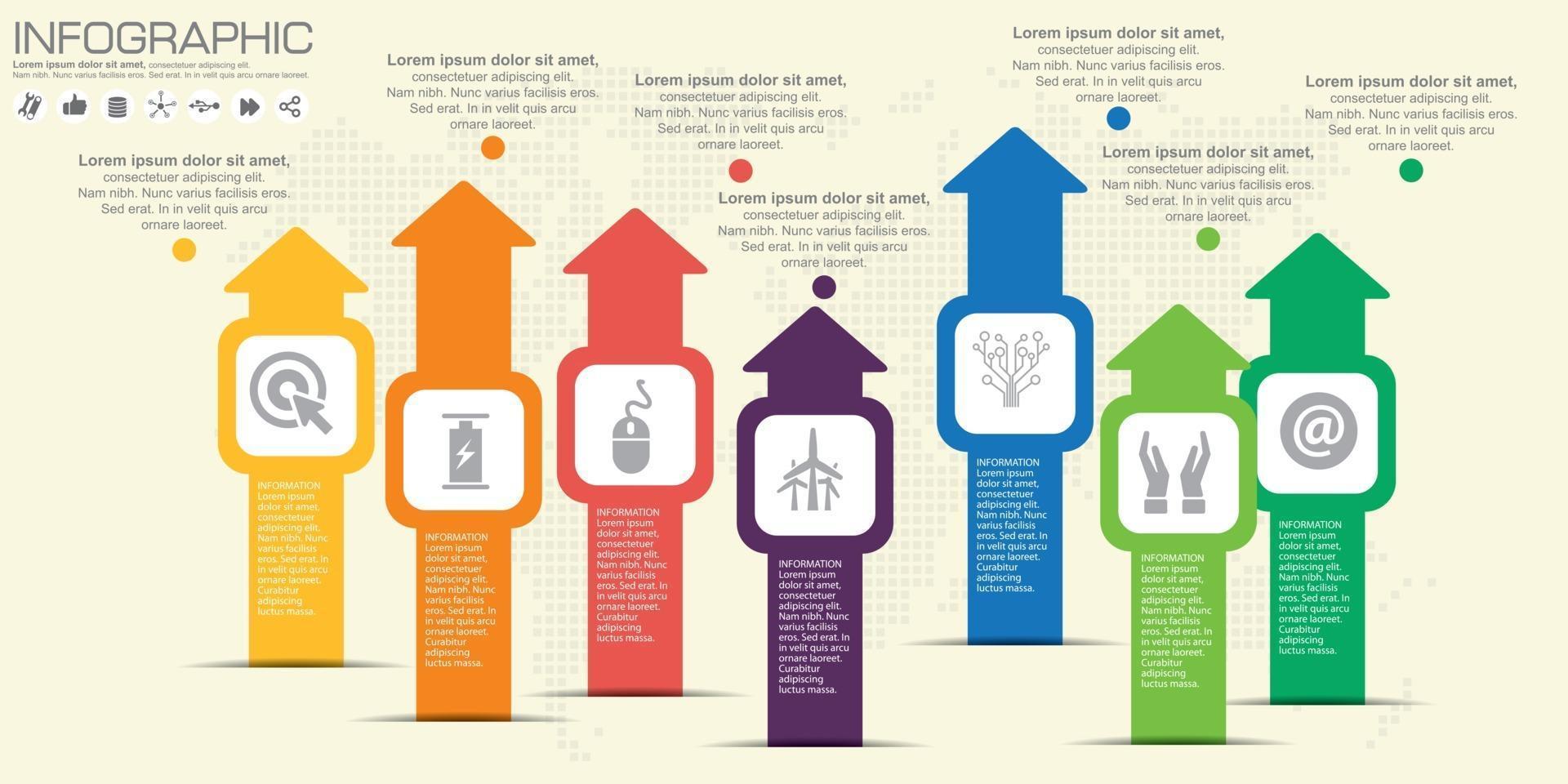 Business Infographics with arrow style Vector illustration.