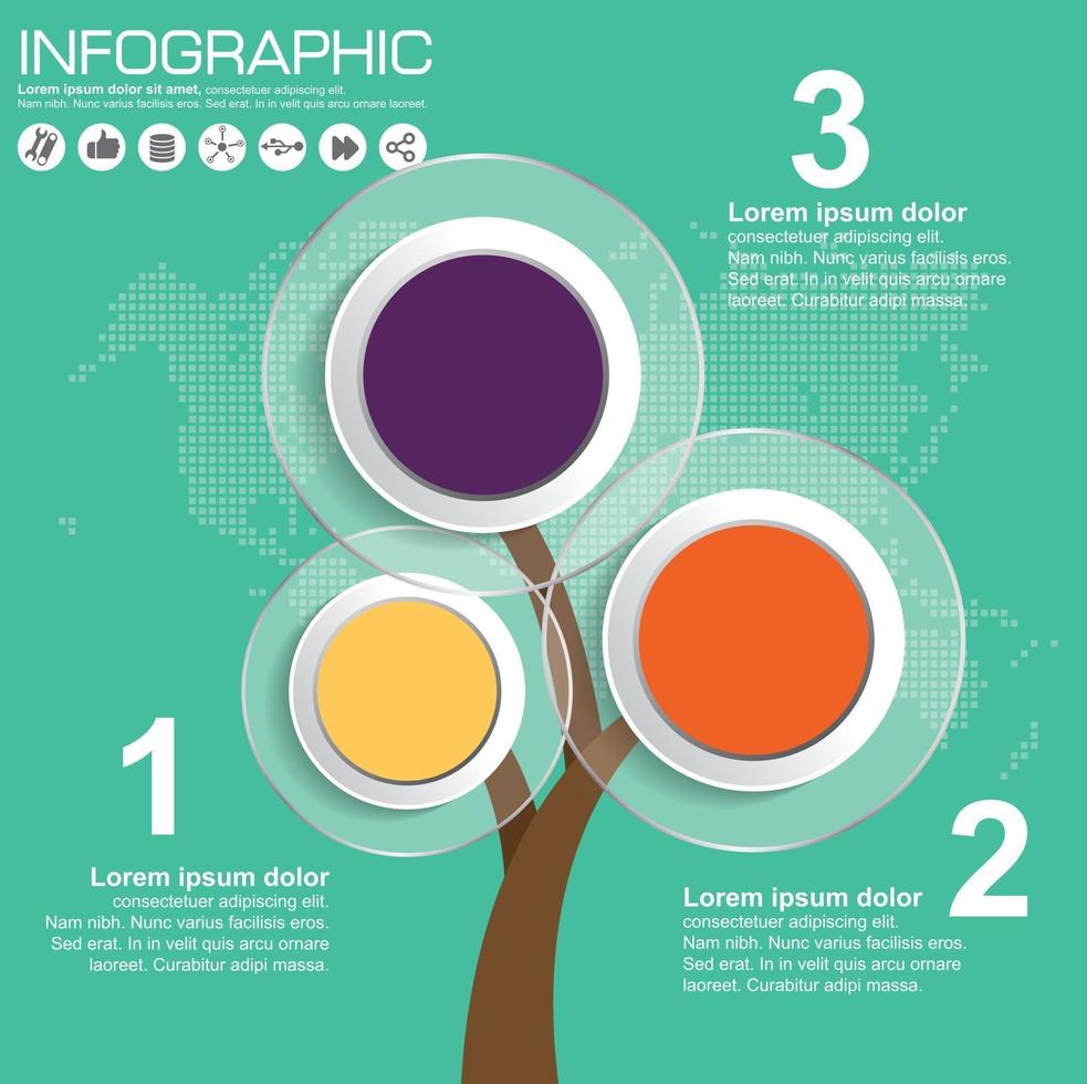 elementos de infografías de árboles abstractos. plantilla de diseño. vector